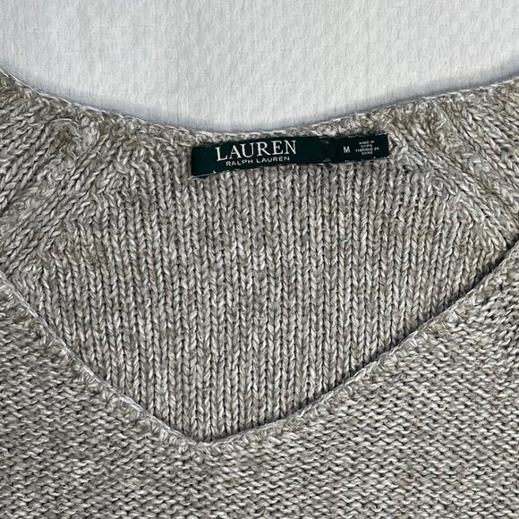 Lauren by Ralph Lauren Heathered Taupe Tunic Sweater (Medium) - Picture 4 of 9